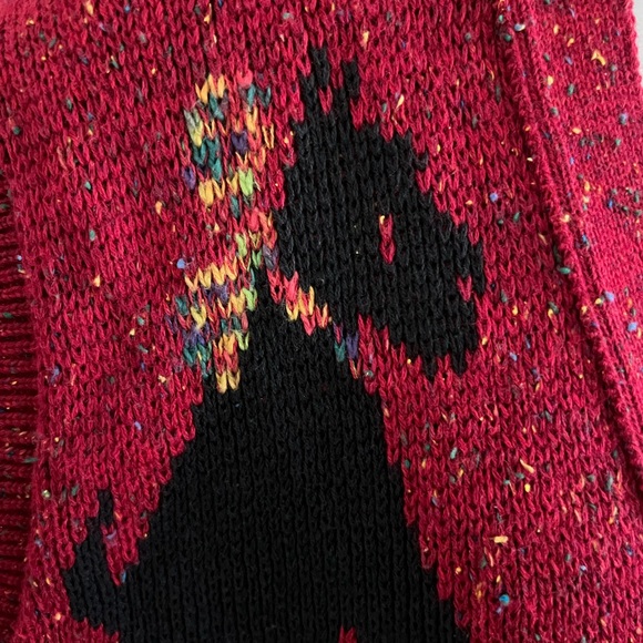 Sweater Loft Vintage Red Dog Theme Cotton blend Cardigan, L. - Picture 6 of 7